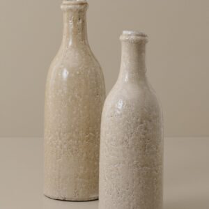 Cream Crackle Bottle Vase
