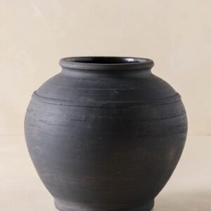 Rustic Black Hand-Made Vase