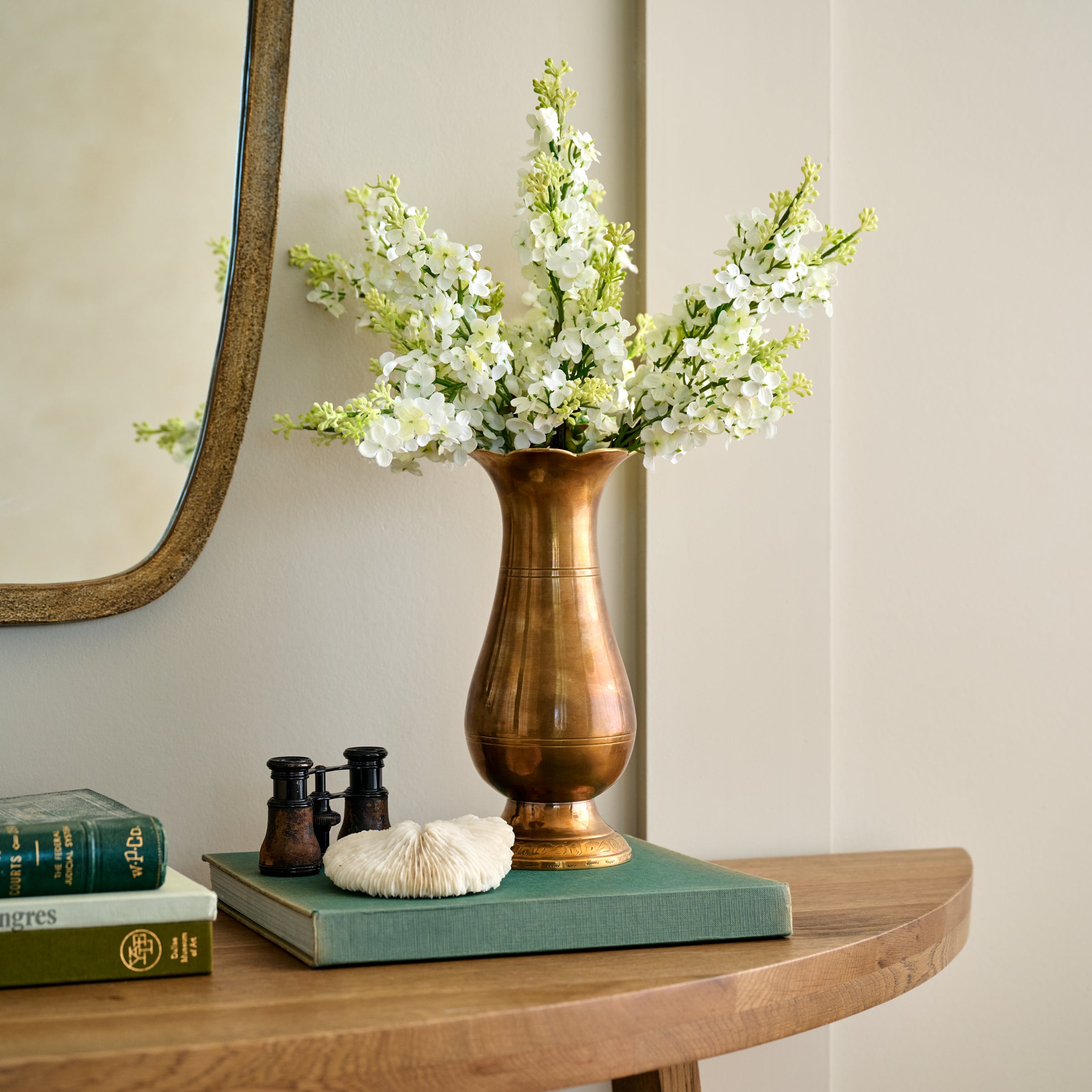 Anna Antiqued Solid Brass Vase