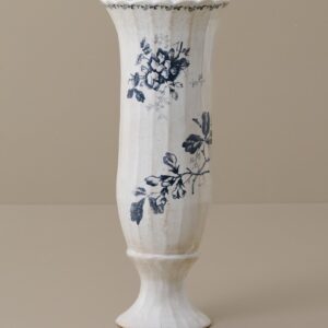 Heirloom Garden Navy Floral Footed Vase